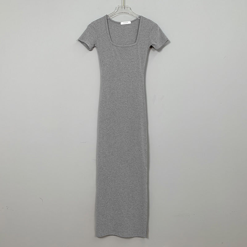 Carla Square-Neck Ribbed Midi Dress