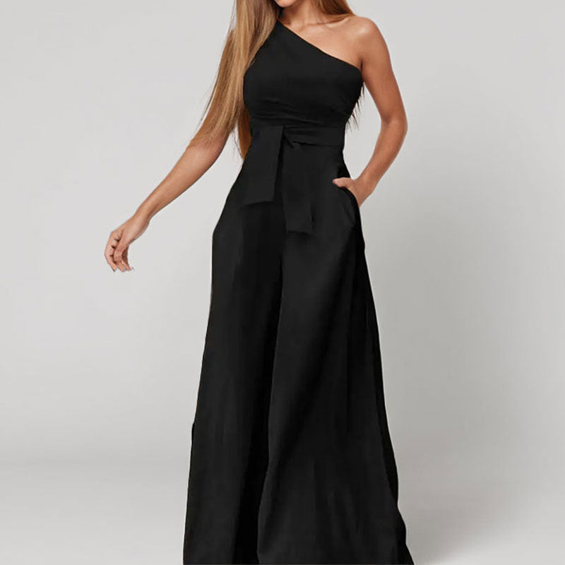 Fioralba One-Shoulder Wide-Leg Jumpsuit