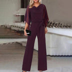 Ippolita Chiffon-Sleeve Wide-Leg Jumpsuit