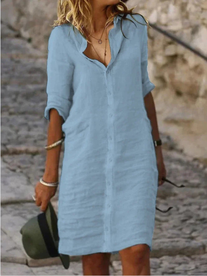 Riviera Linen Shirt Dress