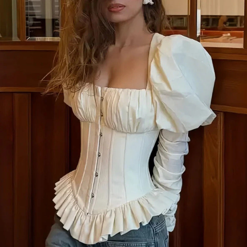 Iride corset peplum top