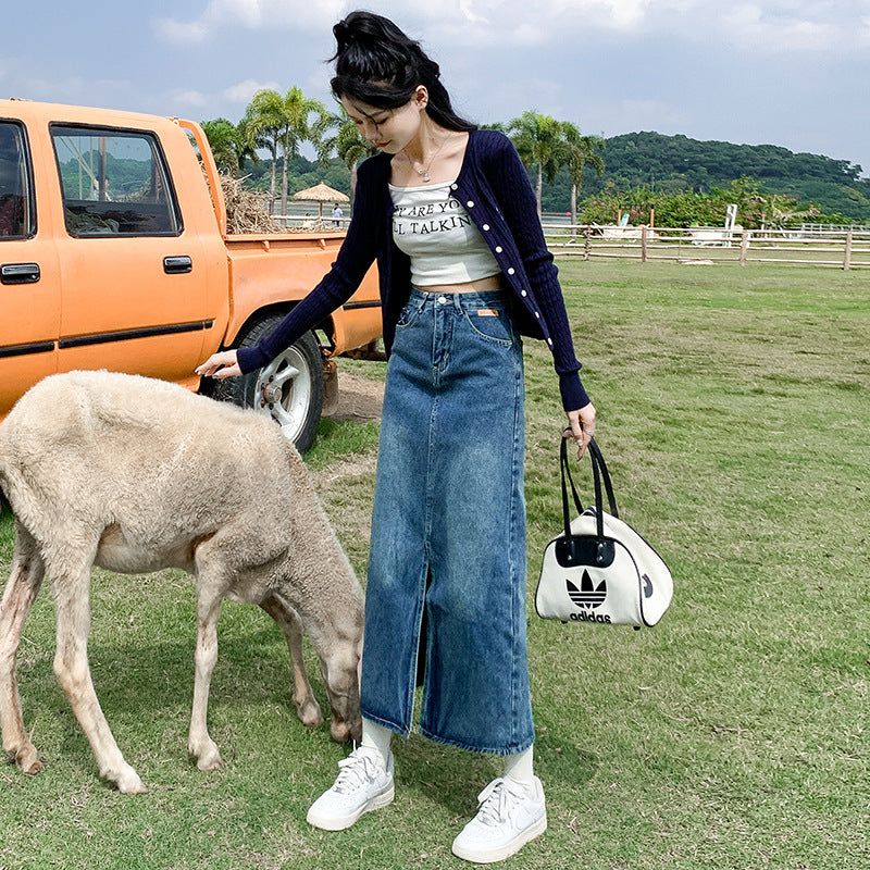 Donata Denim Midi Skirt
