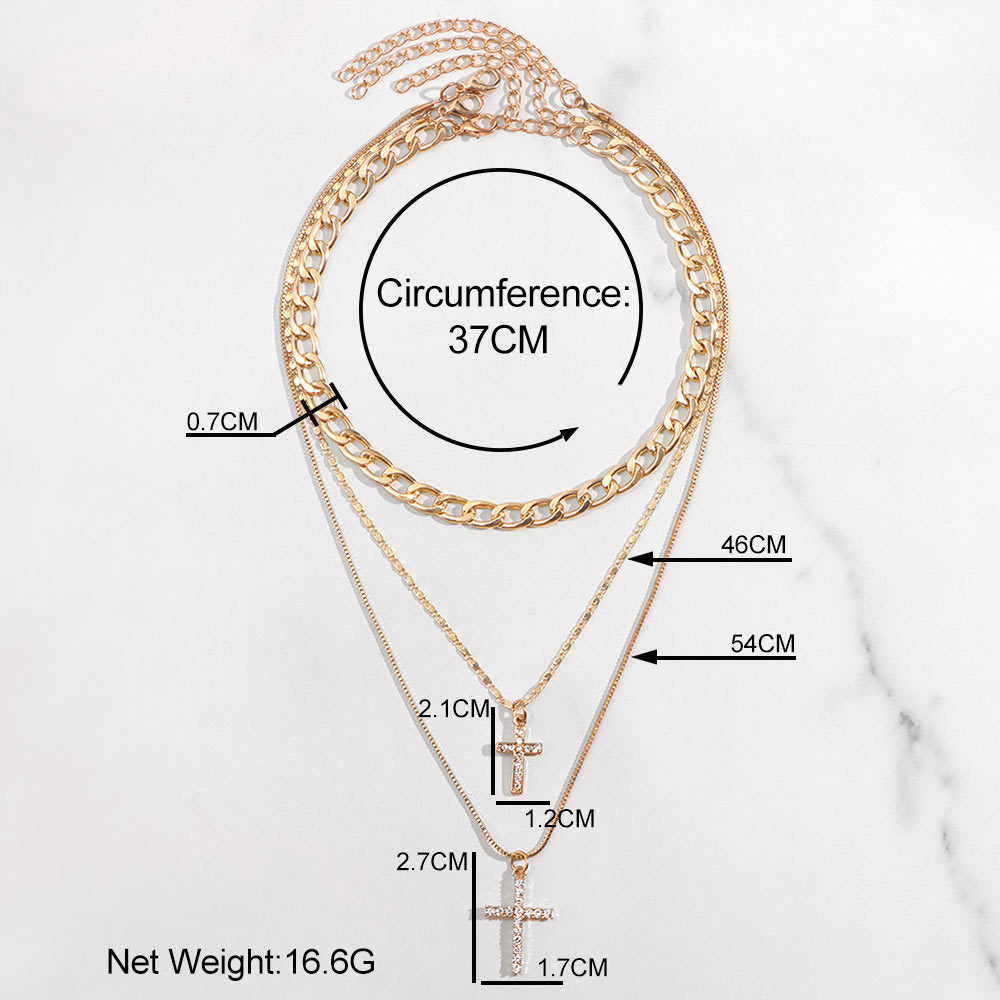 Celeste Layered Cross Necklace