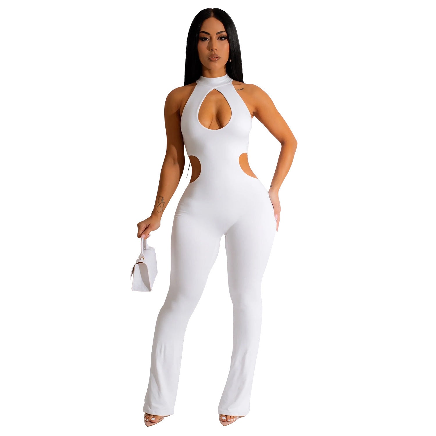 Petra Halter Cutout Bodycon Jumpsuit