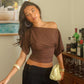 Mila Off-Shoulder Flutter Top