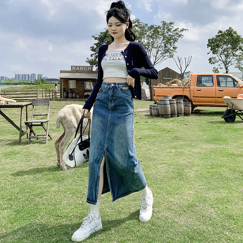Donata Denim Midi Skirt