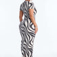 Fashionable Leopard-print Stretchy Printed Short-sleeve Slim-fit Dress