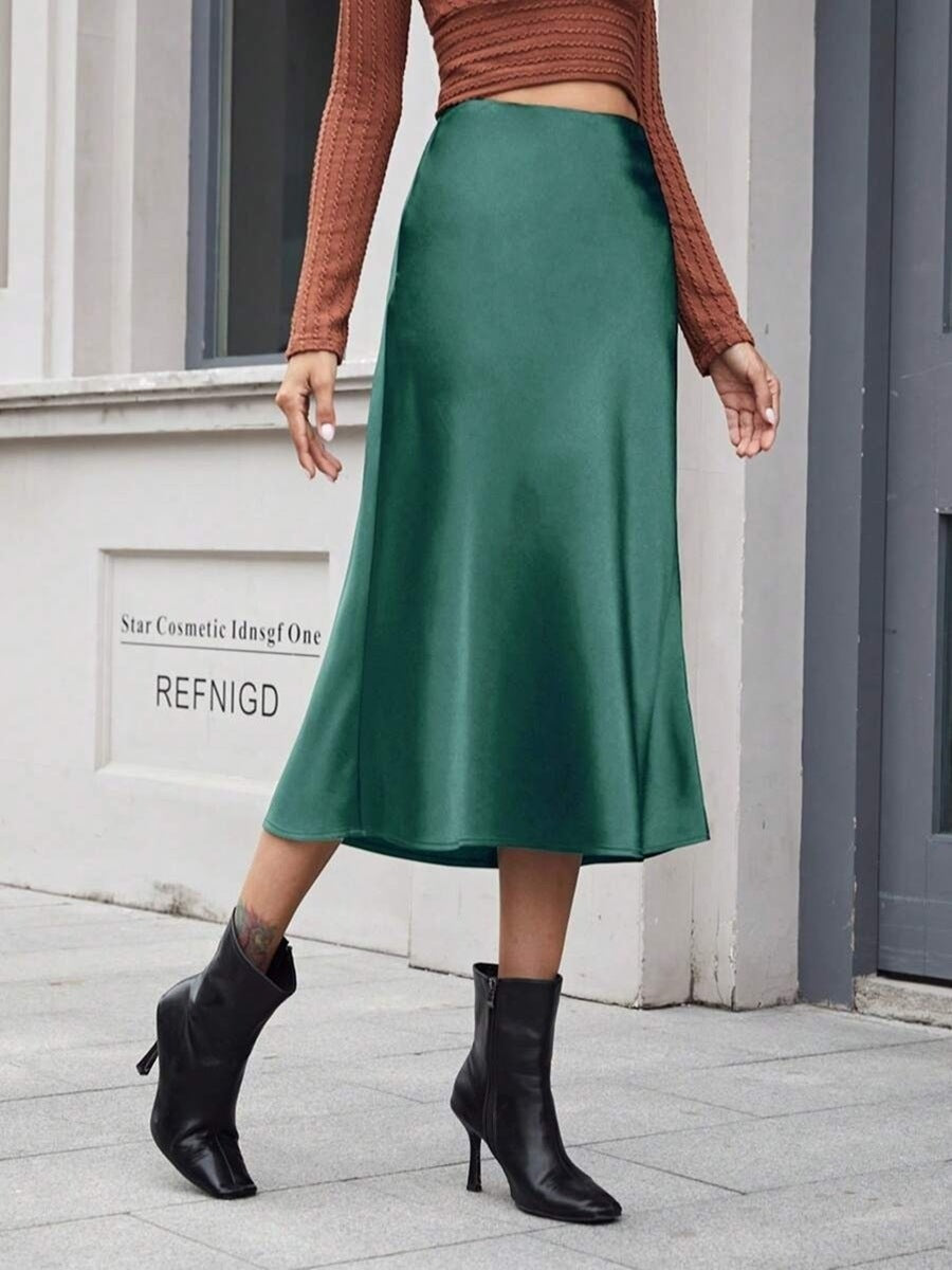 Carlina Satin Slip Midi Skirt