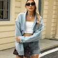 Pellegrina Cropped Studded Denim Jacket