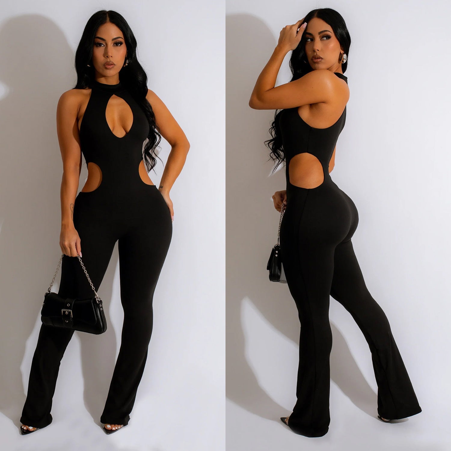 Petra Halter Cutout Bodycon Jumpsuit