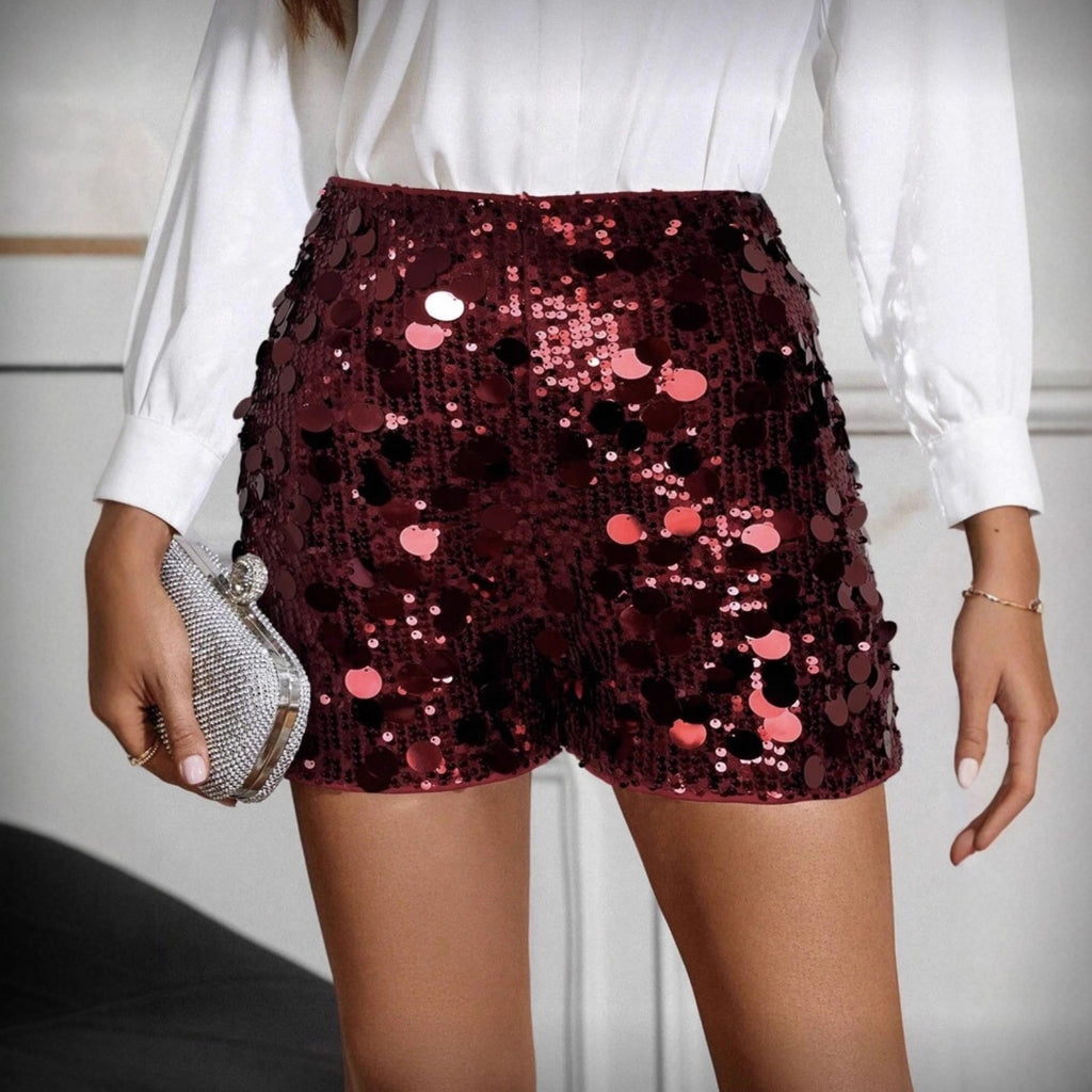 Donella Sequin Paillette Party Shorts