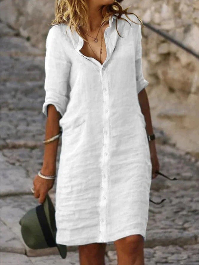 Riviera Linen Shirt Dress