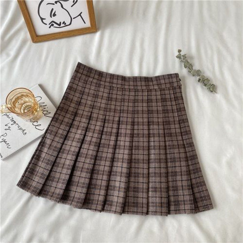 Mirabella Pleated Plaid Skirt