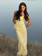 Evelina Scoop-Neck Tank and Fishtail Maxi Skirt Two-Piece Set