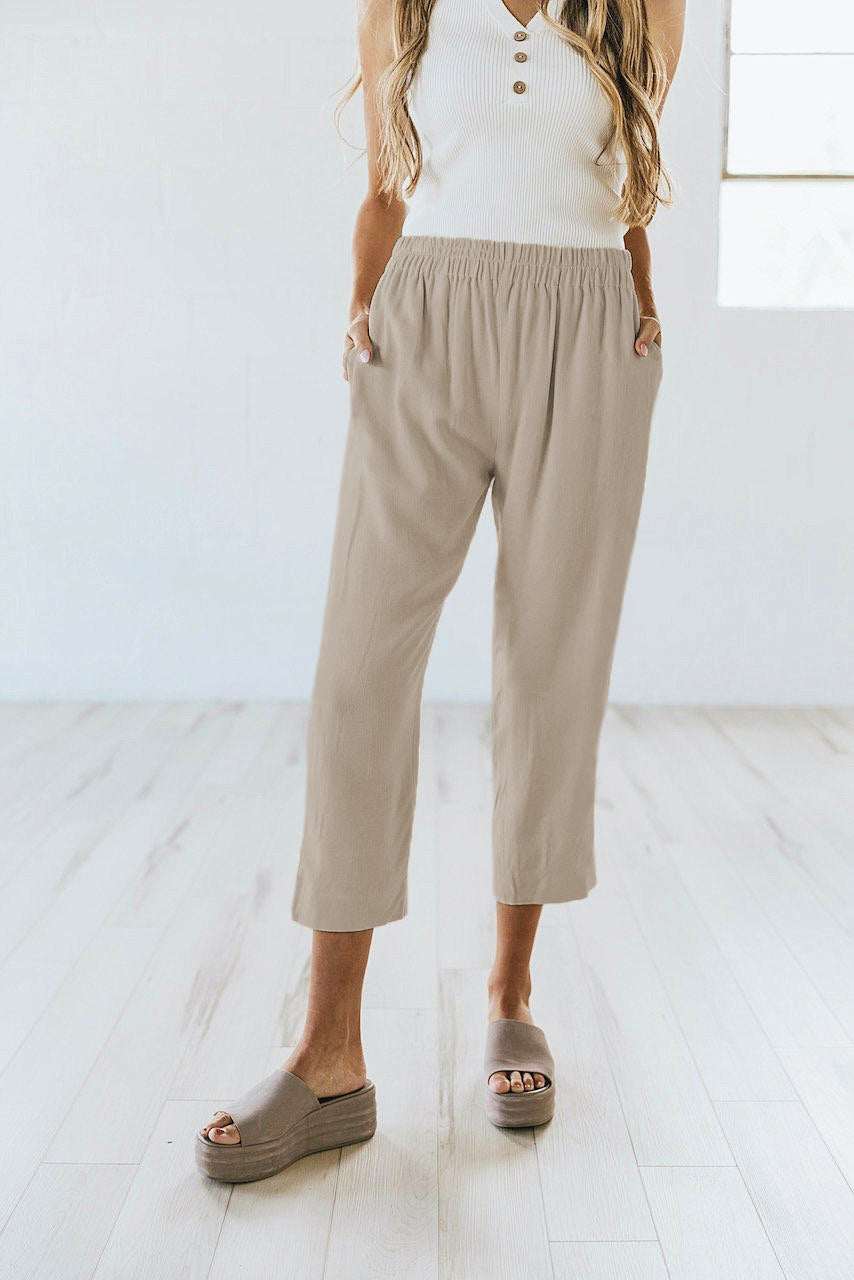 Marcella Cropped Linen Pant