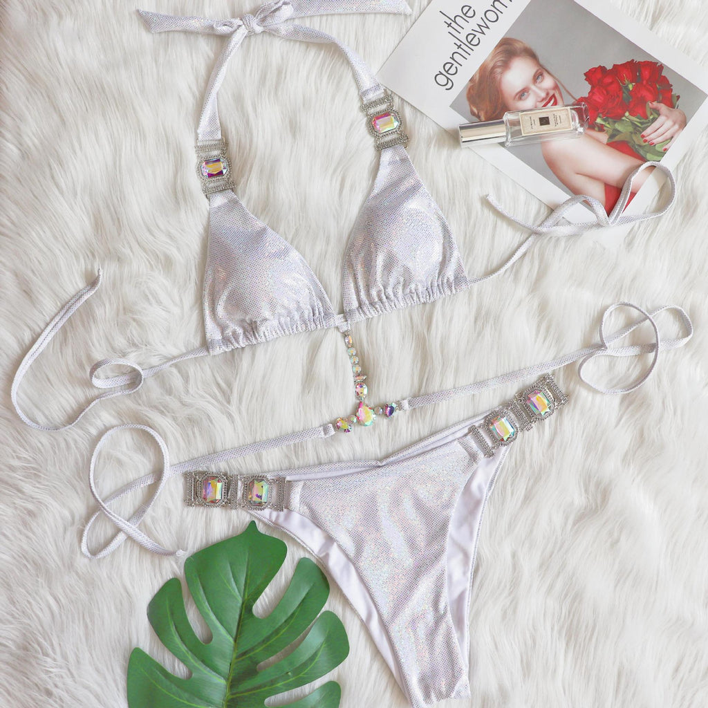 Dorotea Jewelled Metallic Bikini