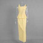 Evelina Scoop-Neck Tank and Fishtail Maxi Skirt Two-Piece Set