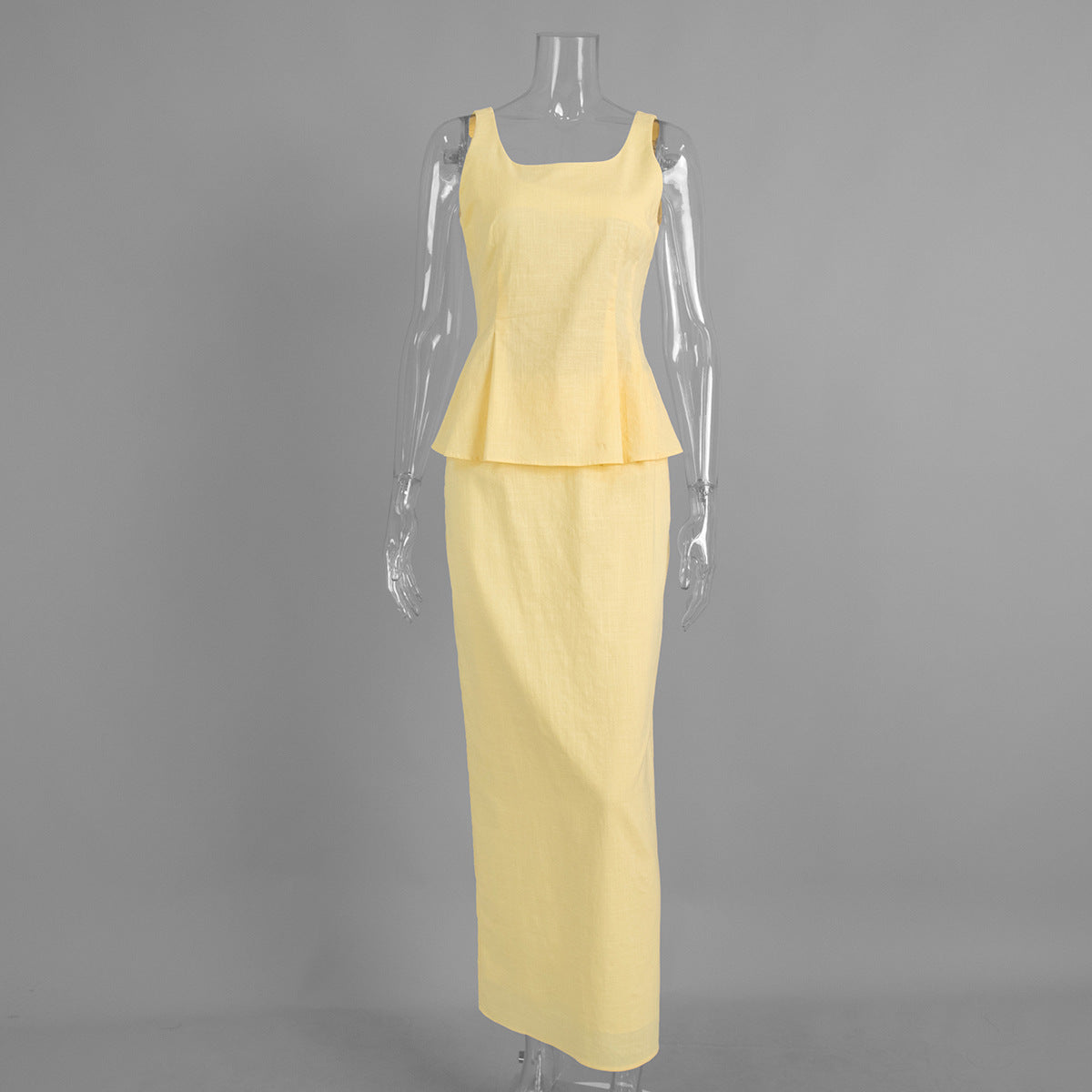 Evelina Scoop-Neck Tank and Fishtail Maxi Skirt Two-Piece Set