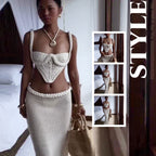 Capria Crochet Bustier Co-Ord Set