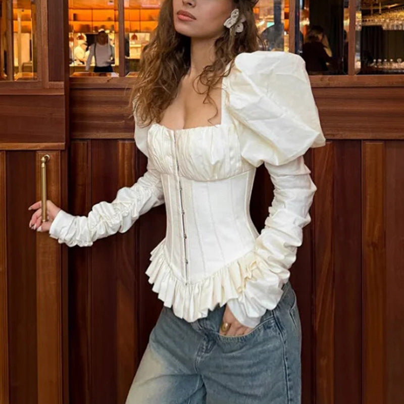 Iride corset peplum top
