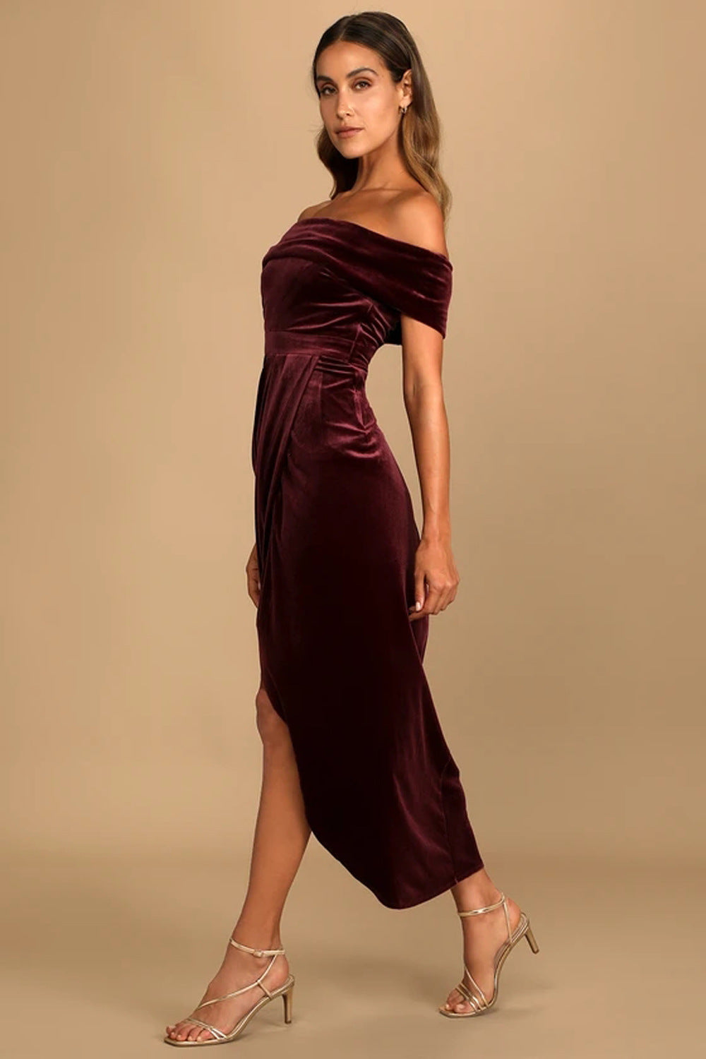 Severa velvet off-shoulder dress