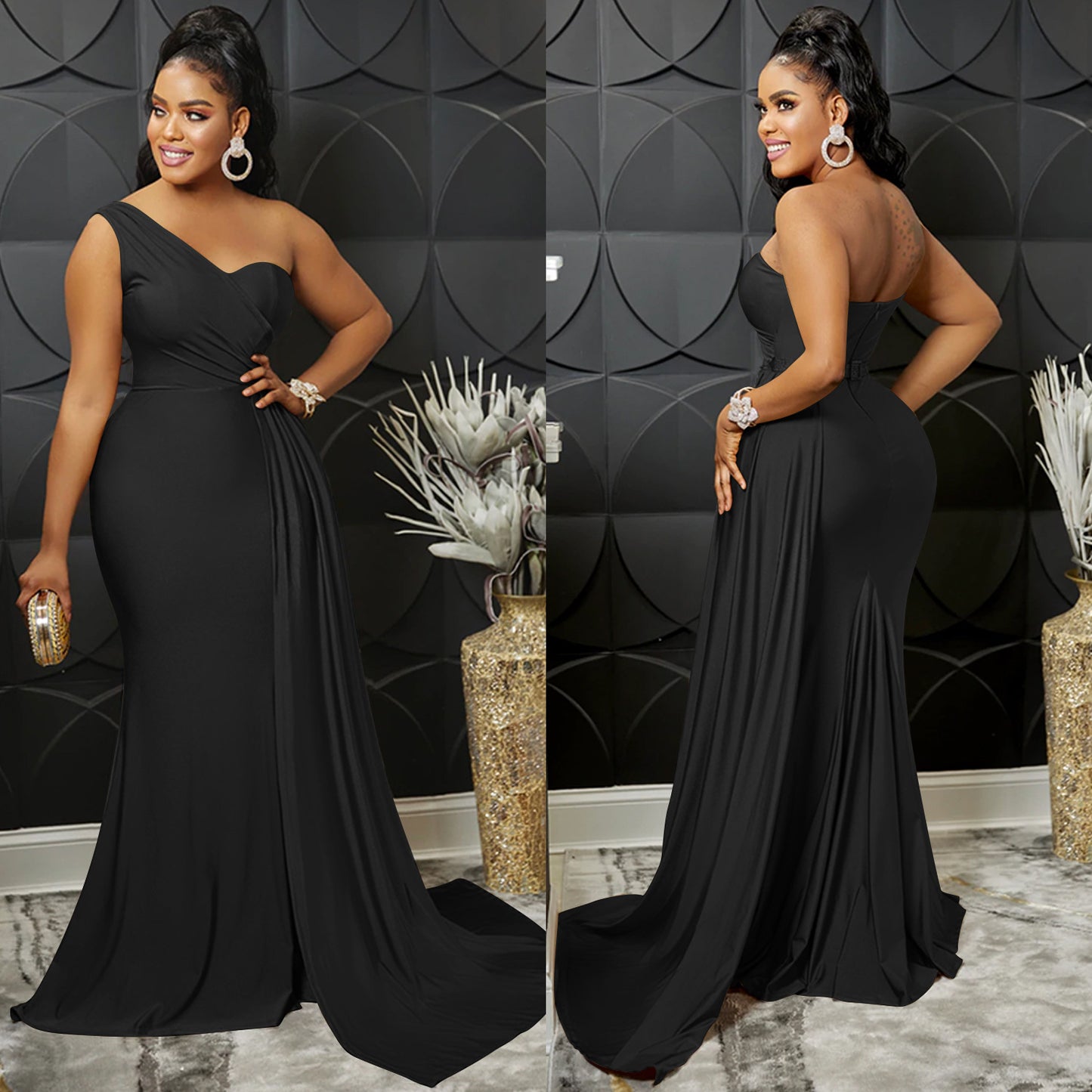 Liliana One-Shoulder Gown
