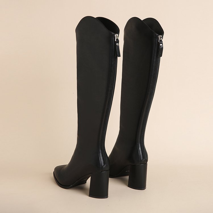 Rosalinda Pointed-Toe Knee-High Heeled Boots