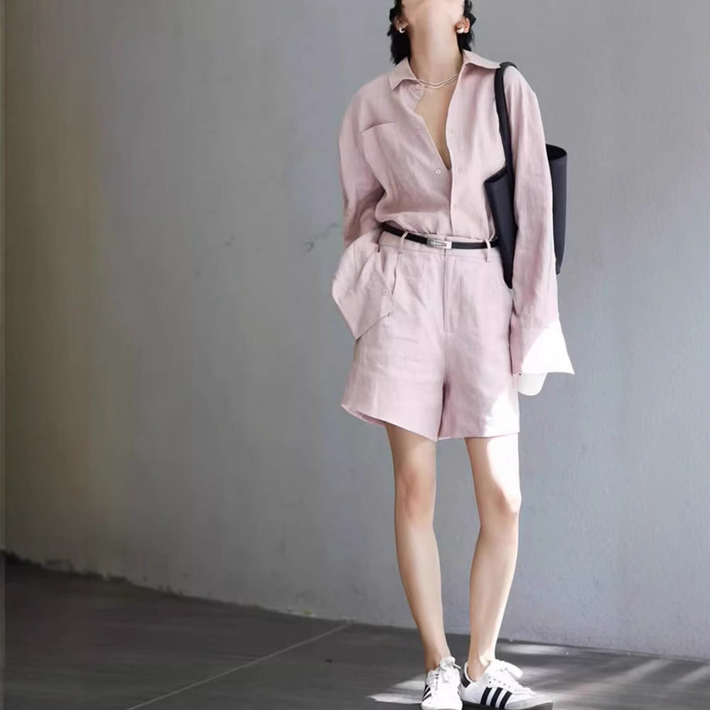 Anita Linen Shirt & Shorts Set