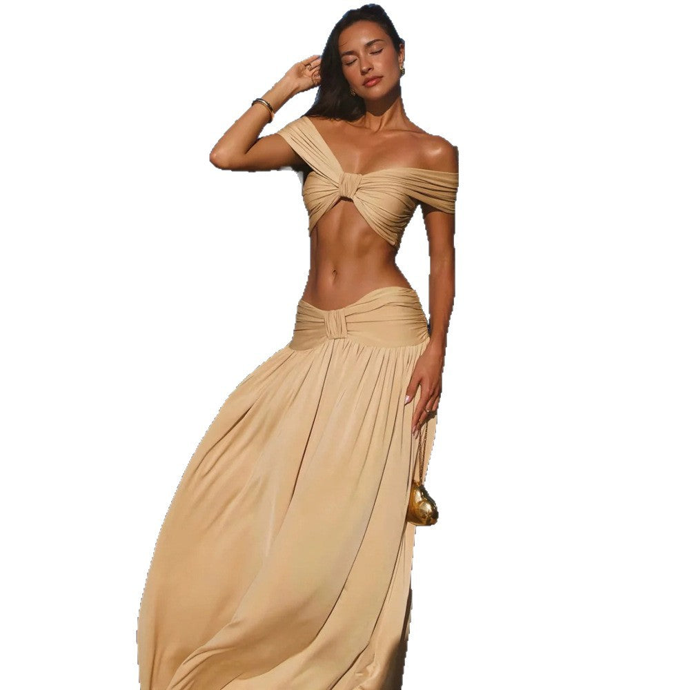 Bettina Twist Bandeau Crop Top and Maxi Skirt Two-Piece Set