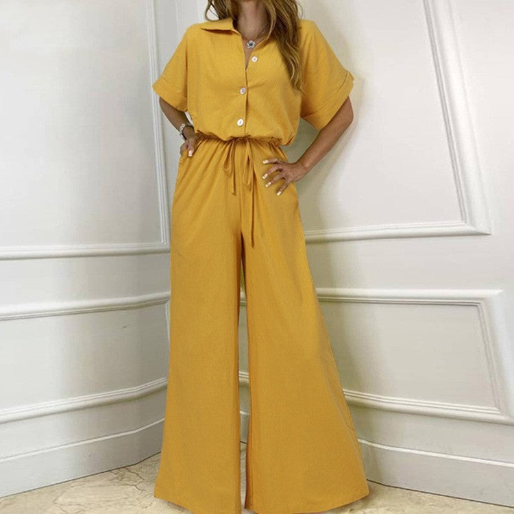 Bianca Collared Wide-Leg Jumpsuit