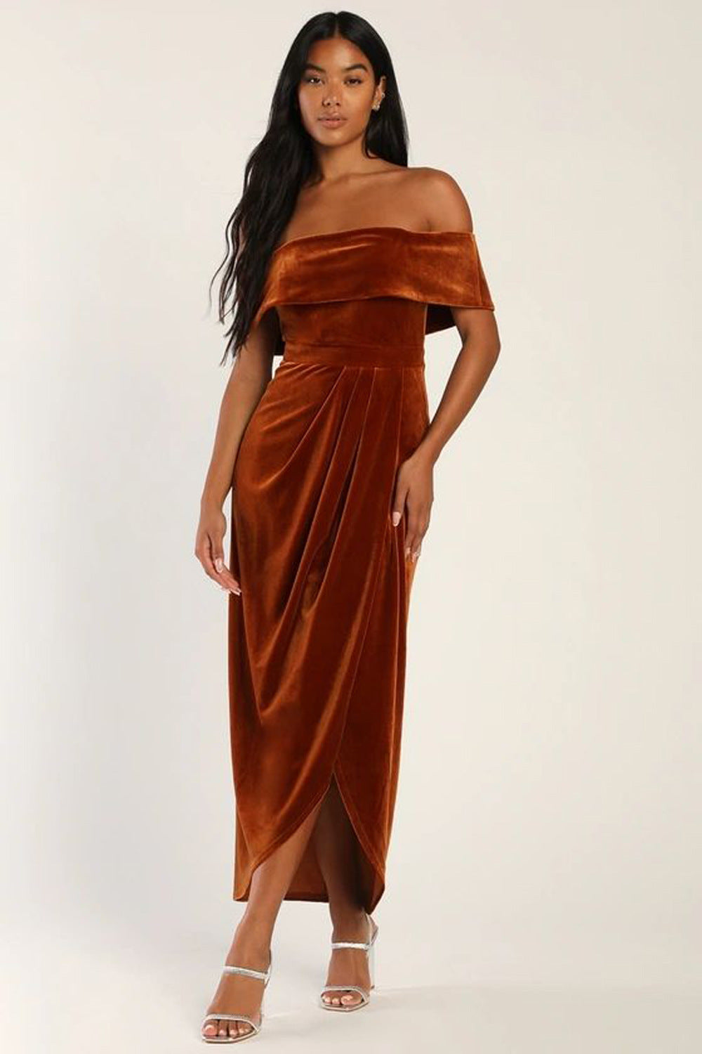 Severa velvet off-shoulder dress