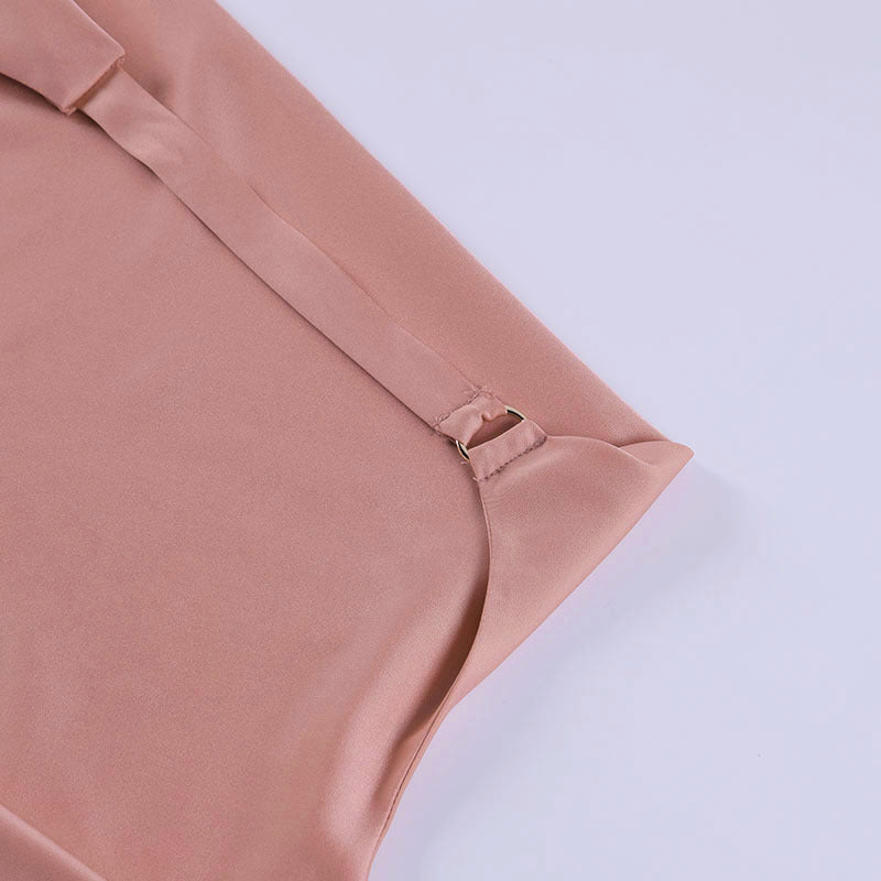 Lucilla Draped Cowl Halter Backless Mini Dress