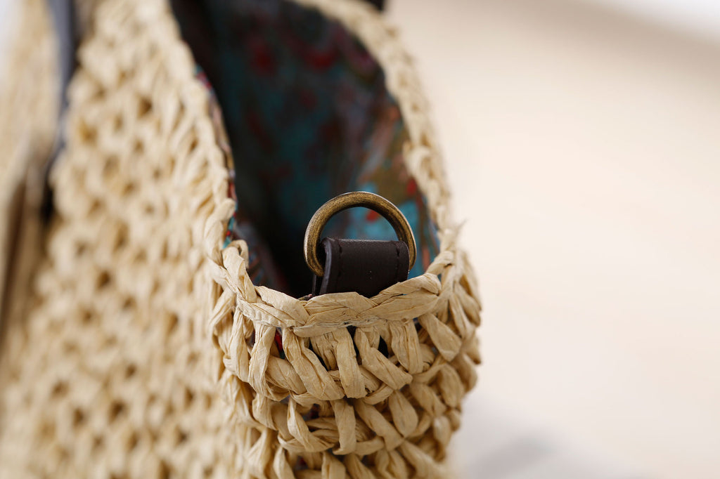 Licia Straw Woven Shoulder Bag