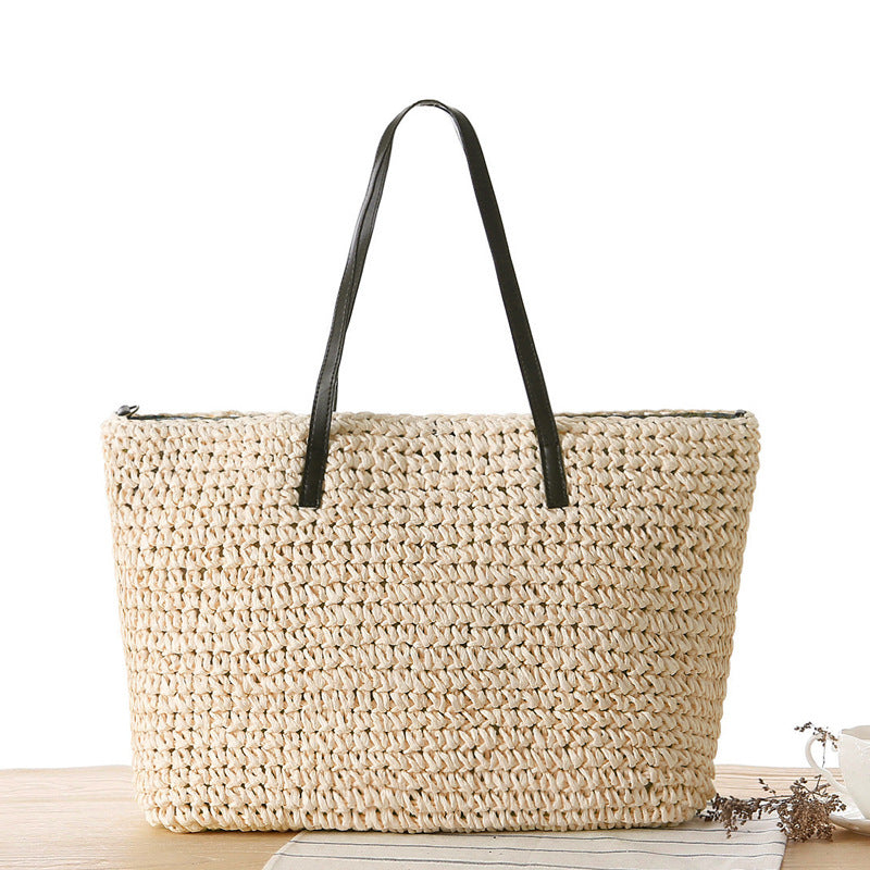 Licia Straw Woven Shoulder Bag