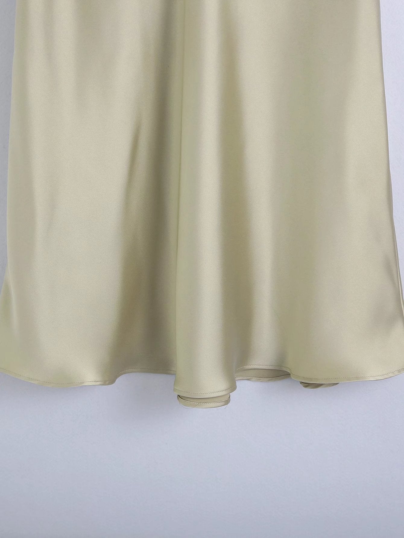 Lucietta Satin Bias-Cut Midi Skirt
