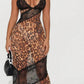 Sexy Leopard-Print Hollow-Out Strap Maxi Dress
