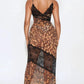 Sexy Leopard-Print Hollow-Out Strap Maxi Dress