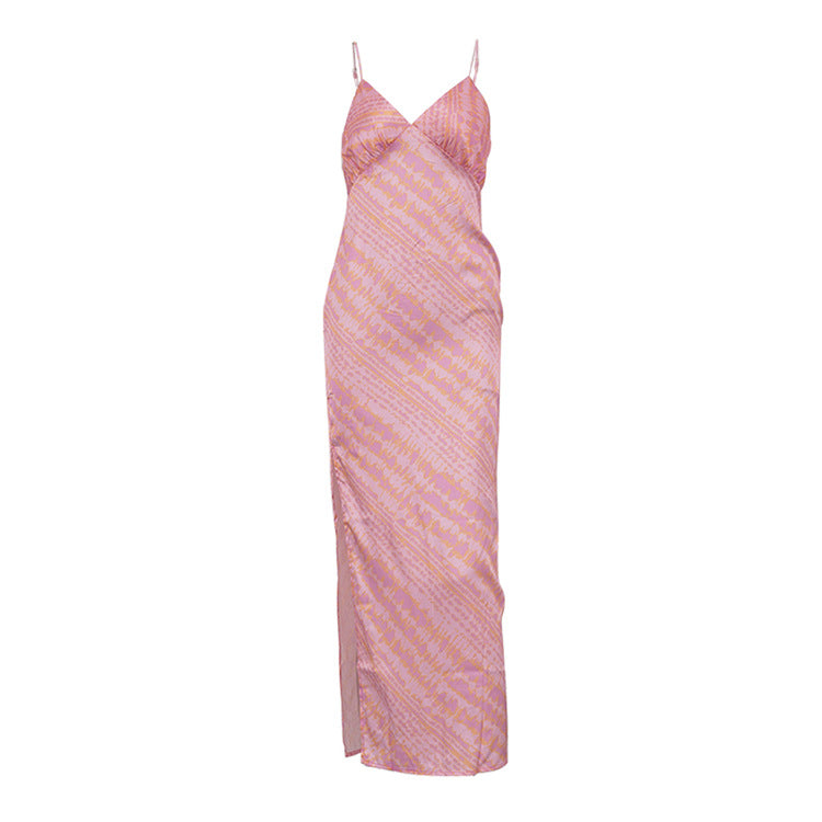 Rivella High-Slit Satin Maxi Skirt