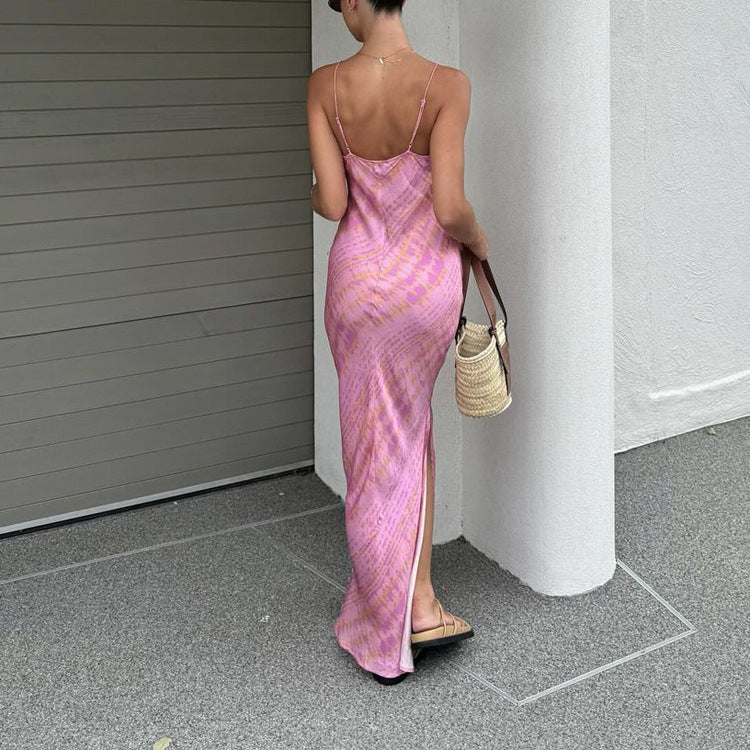 Rivella High-Slit Satin Maxi Skirt