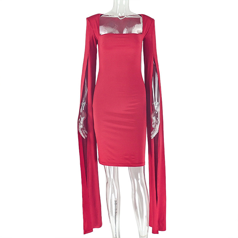 Rossana Cape Sleeve Bodycon Dress