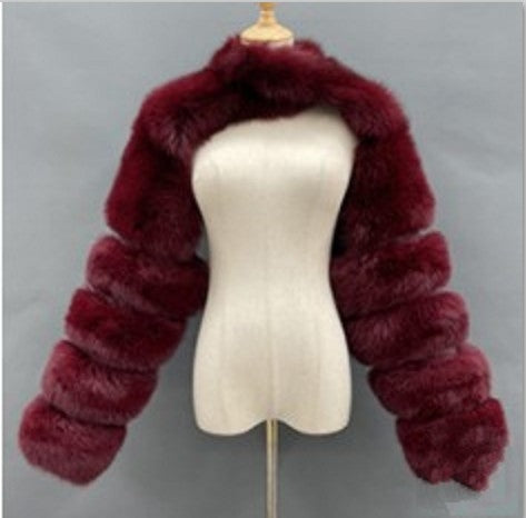 Rosamunda Cropped Faux-Fur Coat