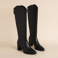Rosalinda Pointed-Toe Knee-High Heeled Boots