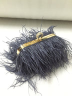 Sibilla Feather-Detail Evening Clutch