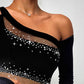 Drusilla Rhinestone Mesh Top