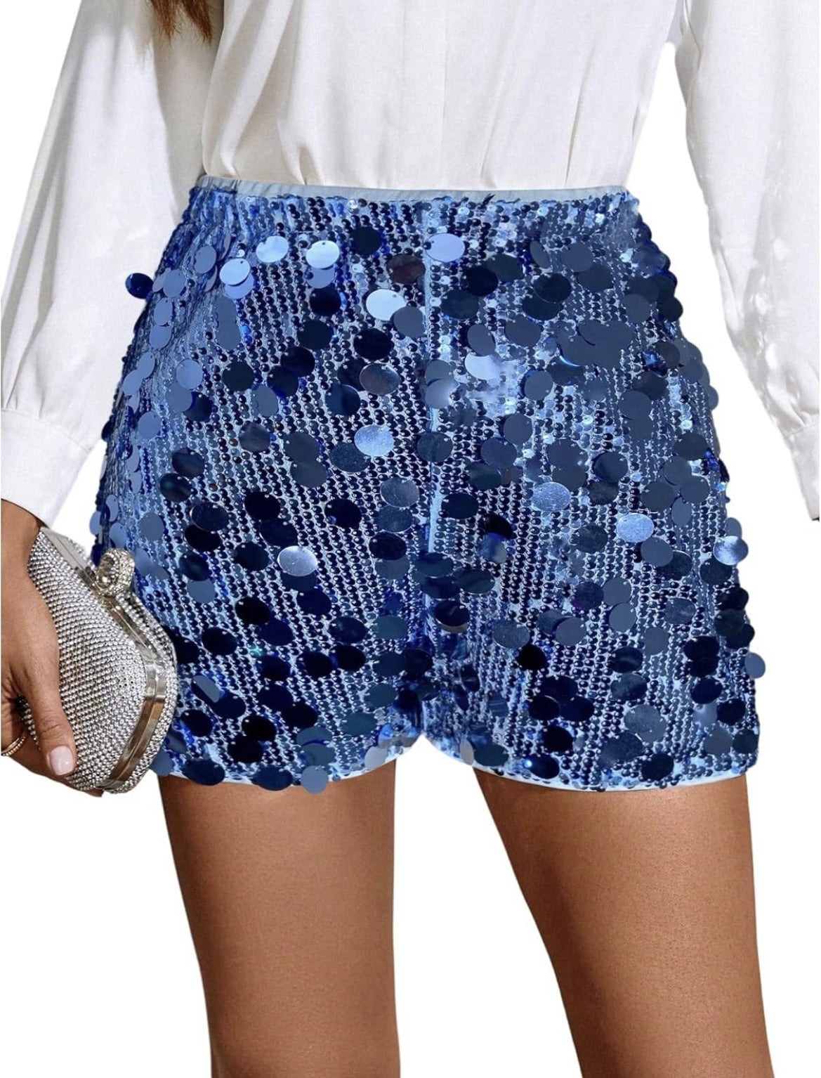 Donella Sequin Paillette Party Shorts