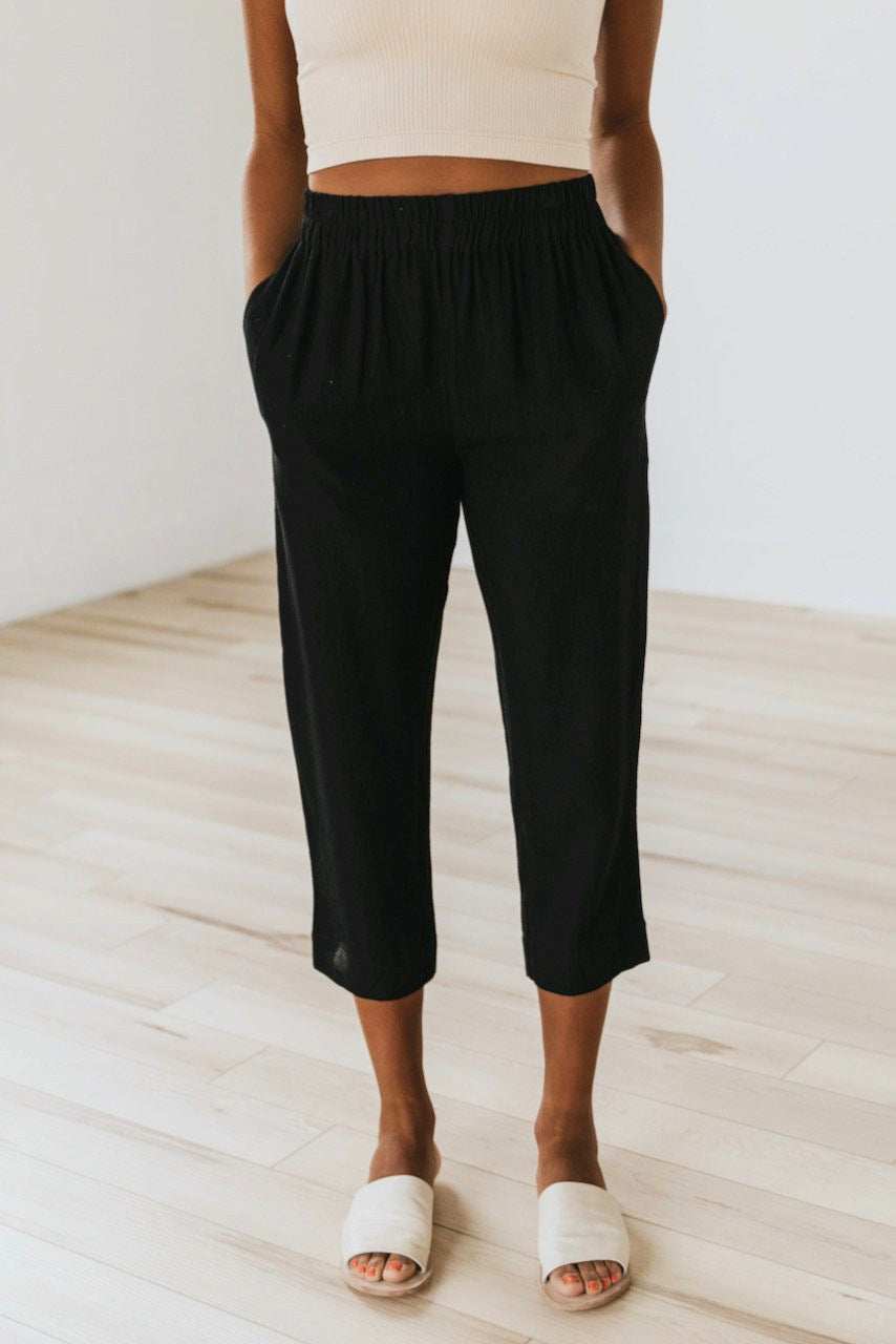 Marcella Cropped Linen Pant