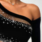 Drusilla Rhinestone Mesh Top