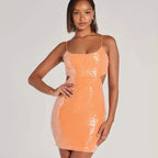 Doriana Sequin Cutout Backless Bodycon Midi Dress