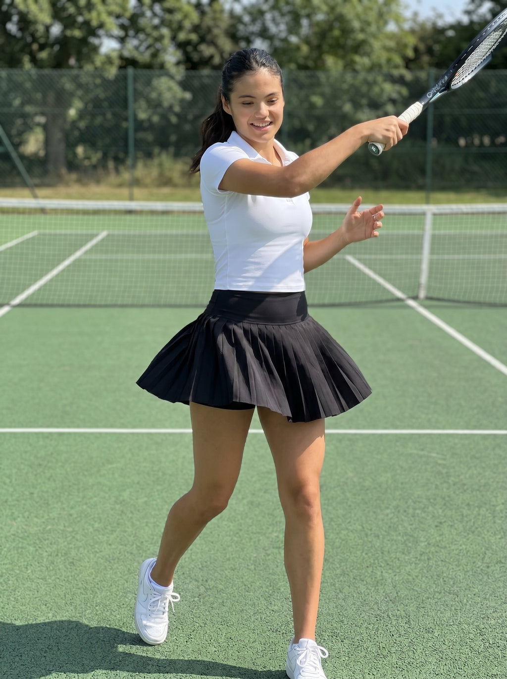 Alba Pleated Tennis Skort on model