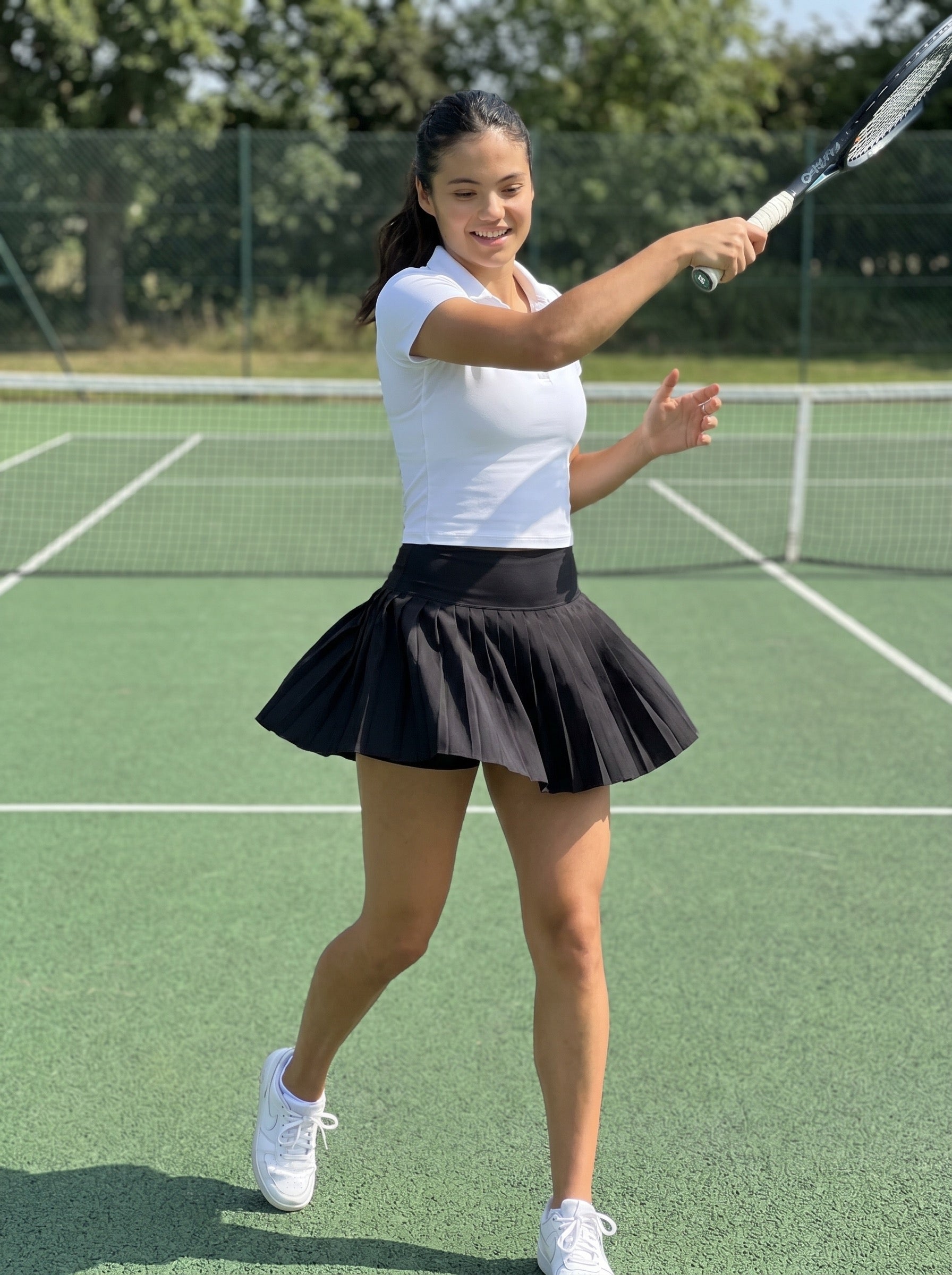 Alba Pleated Tennis Skort on model